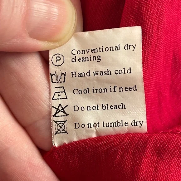 Long Sleeve Mini Dress Ties in Back Size M Red - Picture 15 of 15